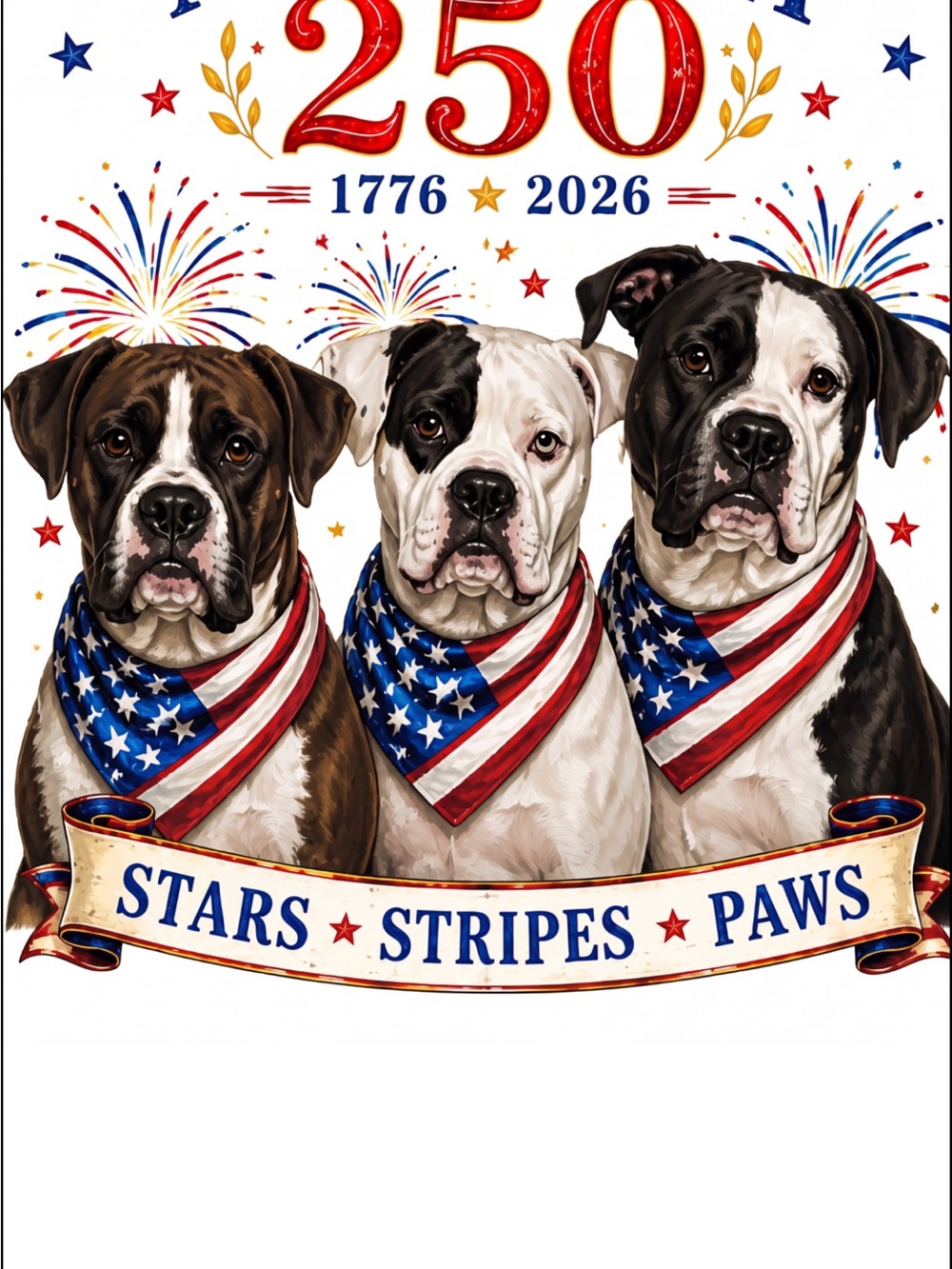 Patriotic Stars & Stripes Dog Bandana - Red White & Blue